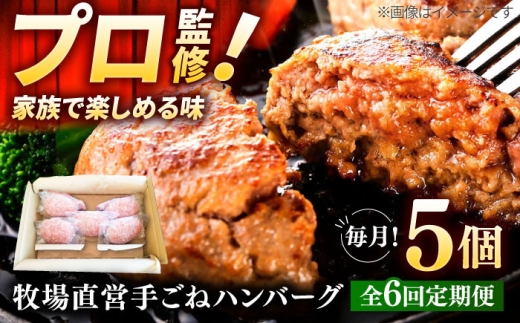 【6回定期便】牧場直営店の手作りハンバーグ（140g×5個）【川崎畜産】佐賀県産 ハンバーグ 牛肉 冷凍 はんばーぐ 牛肉 お惣菜 おかず 和牛 国産 ハンバーグ 九州 佐賀県 白石町 [IAX058]