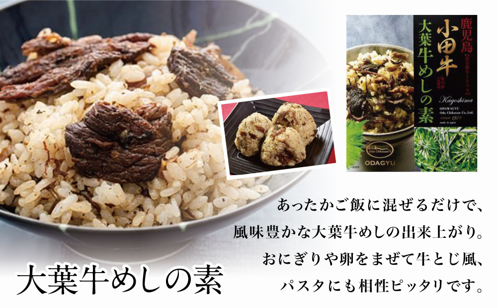 【プレミアムブランド】鹿児島県産黒毛和牛「小田牛」大葉牛めしの素＆牛とろ煮込み 牛肉 お肉 総菜 おかず レトルト 黒毛和牛 小田畜産 南さつま市