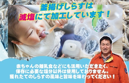 【お試し】しらす漁師が自らお届け！真面目漁師 濱ちゃんのこだわり 減塩 釜揚げしらす 300g 小分け 150g×2P