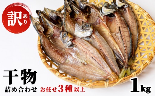 【訳アリ】干物詰め合わせ お任せ3種以上 1kg