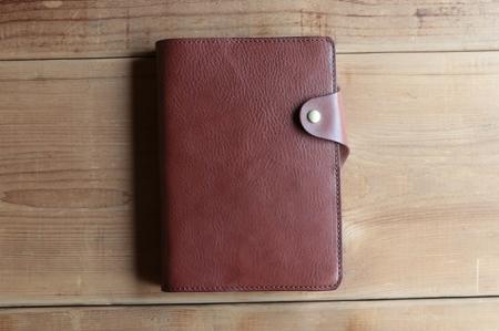 レザー手帳カバー（cousin A5）【ブラウン】 イタリアンレザーカバー