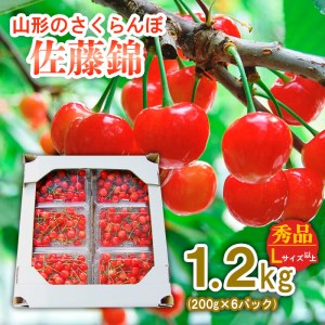 山形のさくらんぼ 佐藤錦 1.2kg(200g×6パック) Lサイズ以上 【令和7年産先行予約】FS24-550くだもの 果物 フルーツ 山形 山形県 山形市 2025年産