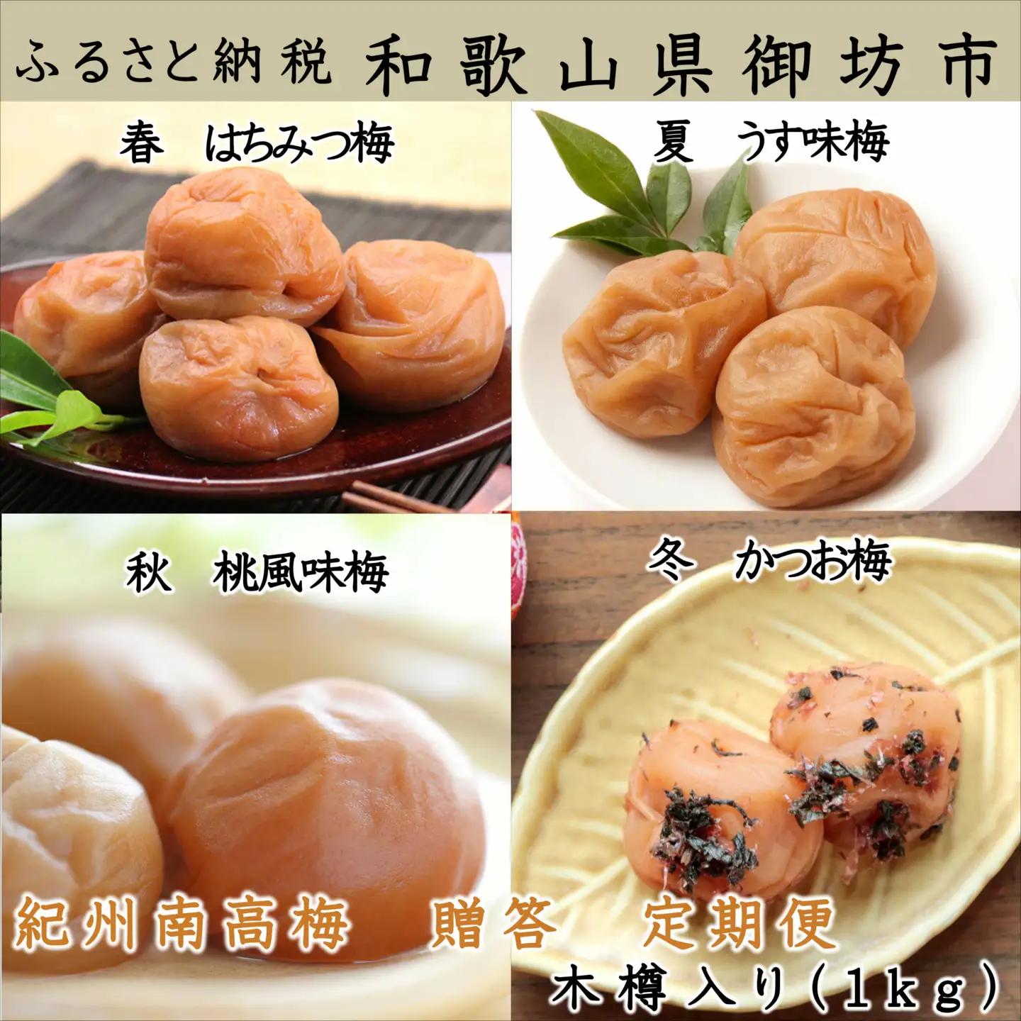 【8022-3】御坊市 紀州南高梅の贈答定期便（春・夏・秋・冬）4回 A
