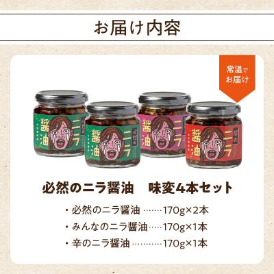 ふるさと納税 大分市 エコで美味しい!「必然のニラ醤油」大分市産ニラ100%使用 味変4本セット_K01030 |  | 03