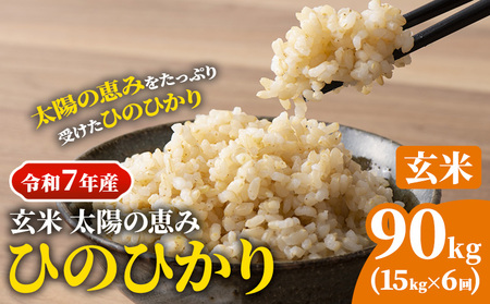 【令和7年産】玄米 岡山県産 ひのひかり 笠岡産 90kg(15kg×6回)《10月下旬頃出荷》農事組合法人奥山営農組合 太陽の恵み