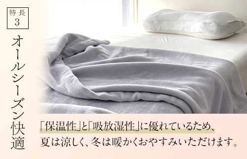 ザ・毛布「プレミアム シルク」グレー クイーン 200×200cm シルク毛布 (上質な絹・silkを使った 掛け布団 ブランケット)｜シルク 絹 天然素材 軽い あたたかい 暖かい オールシーズン 