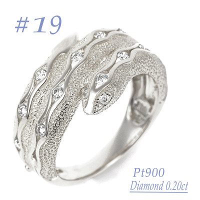 
            PT900 ダイヤ0.20CT 蛇リングγ　RCR0013DI-P #19【1540249】
          