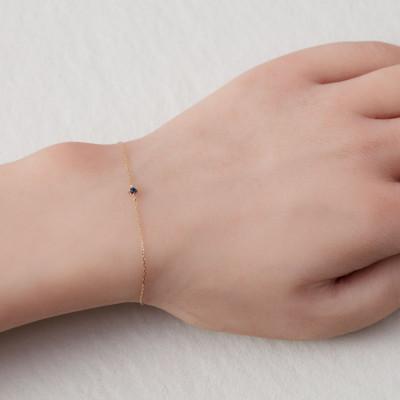 ふるさと納税 大津市 【10金 ブレスレット】9月誕生石サファイア 毎日使える 天然石ジュエリー K10イエローゴールド |  | 01