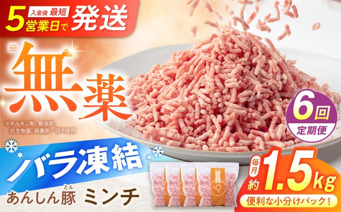 あんしん豚のミンチ肉がお皿に盛りつけられています。小分けパックの為、毎回必要な分だけお料理に使えます。入金後最短5営業日で発送！