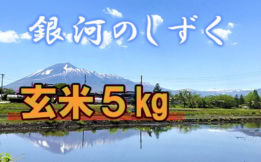 【令和7年産】 銀河のしずく 玄米 5kg ／ かきのうえ こめ 米 コメ お米 おこめ ご飯 御飯 ごはん ライス げんまい げん米 おにぎり お弁当 仕送り お取り寄せ 産地直送 単一原料米 国産 国産米 東北 岩手県産 岩手県産米 八幡平市産 数量限定 おすすめ オススメ おいしい 美味しい