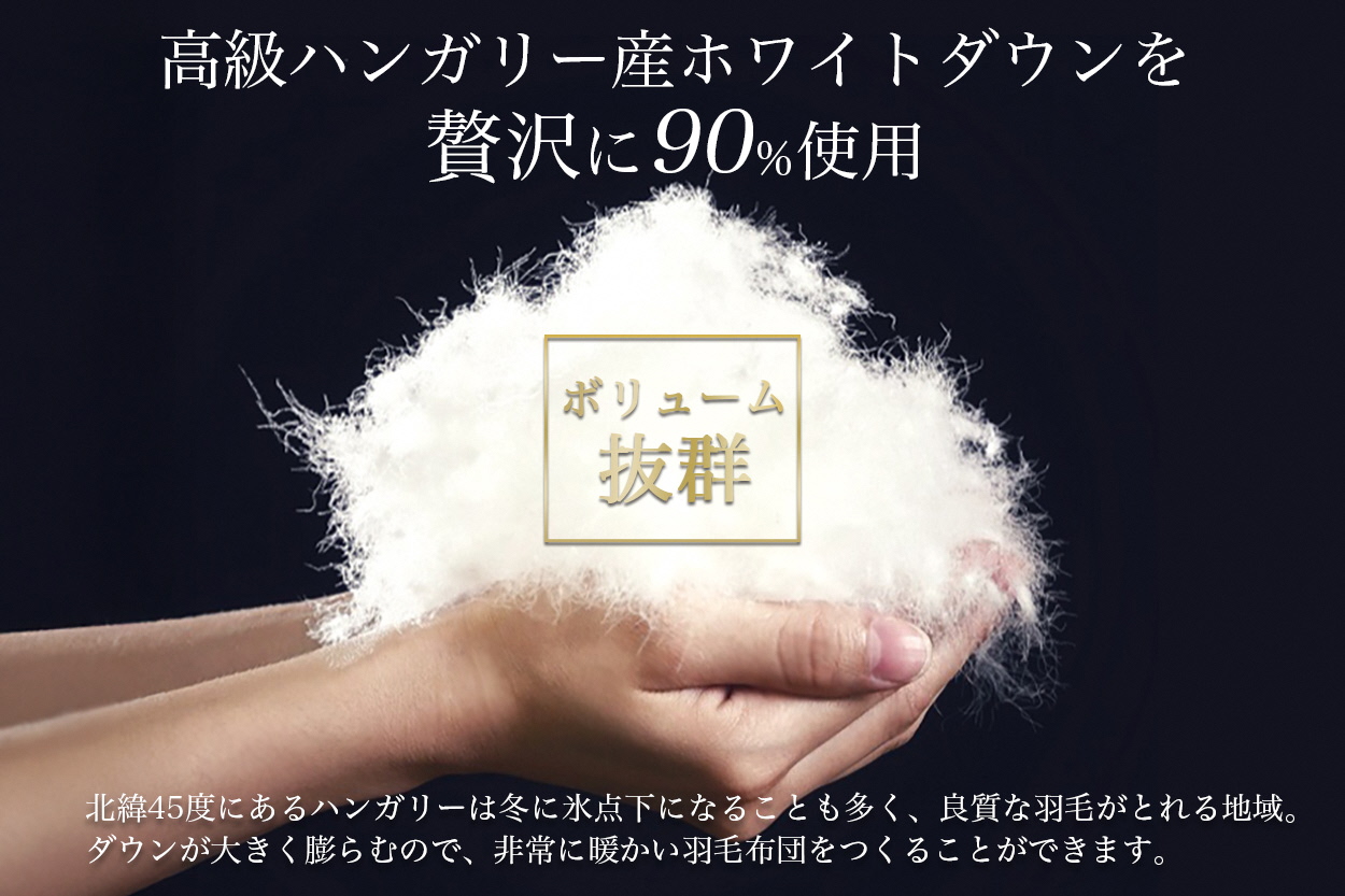 【ブルー】軽くて暖か 京都金桝 羽毛布団 本掛け シングル ハンガリーホワイトダウン90％ DP360 日本製 京都亀岡産 ｜ 冬用 掛け布団 掛布団 ｜ アクア