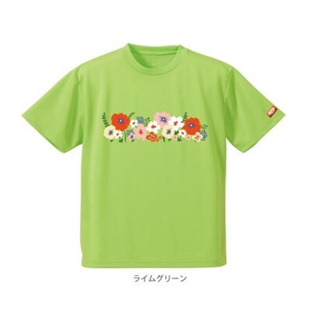 JTTA公認　卓球ユニフォーム【男女兼用(ドライ):140サイズ】フラワー2　ライムグリーン【1671176】