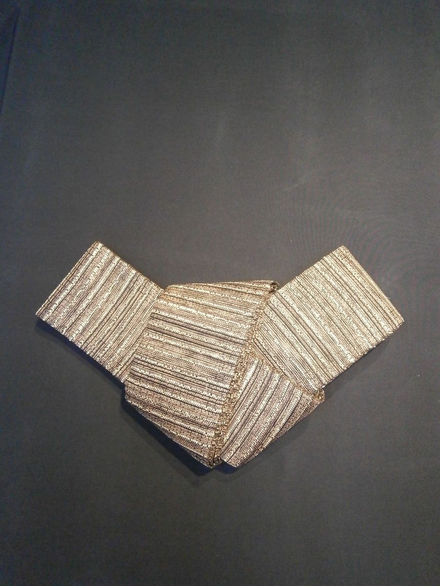 丹後の藤布 角帯「藤に和紙（小豆）」　fy00015
