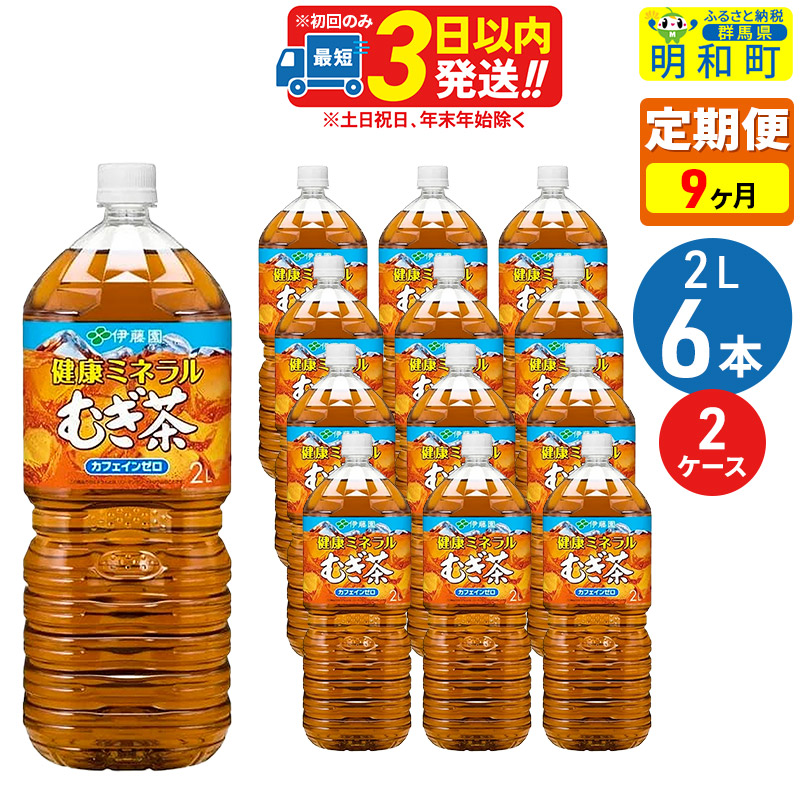 《定期便9ヶ月》健康ミネラルむぎ茶2L×6本【2ケース】