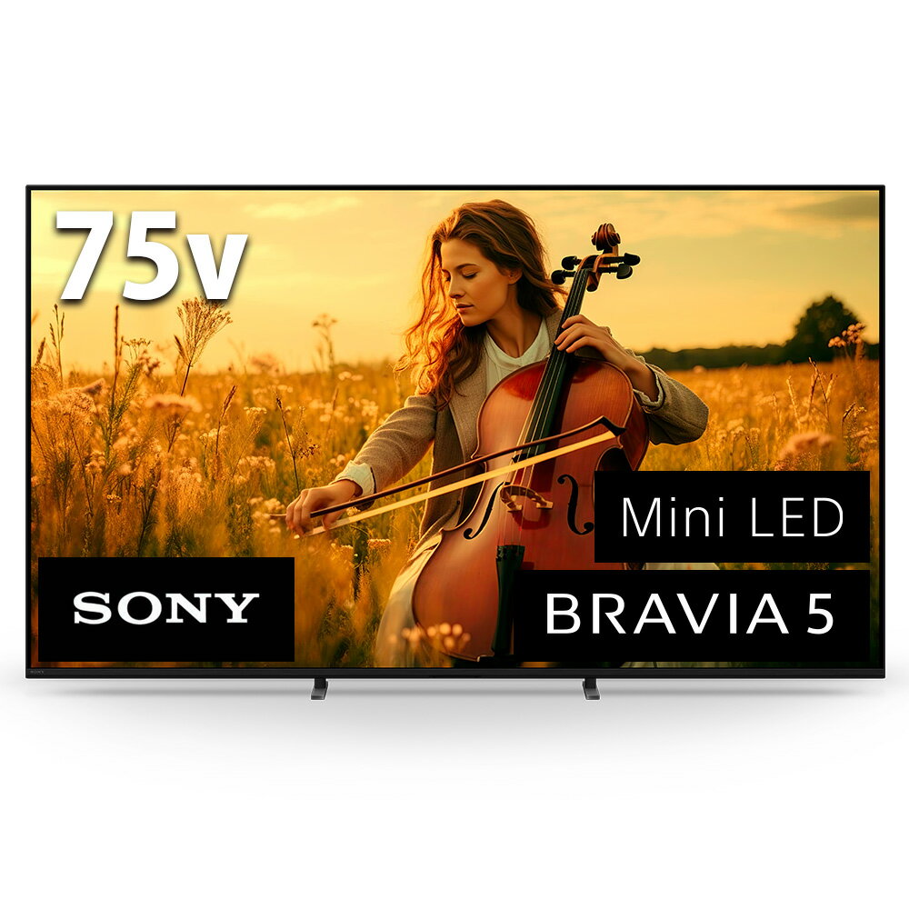 【ふるさと納税】【ソニー】4K液晶テレビ　BRAVIA5　75型（設置あり） ／ テレビ てれび TV 液晶 ブラビア 4K高画質 4K画質 色鮮やか 大画面 おうち映画館 Mini LED搭載 臨場感 高音質 SONY 送料無料 神奈川県