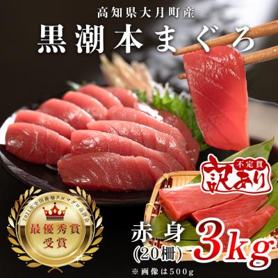 ふるさと納税 大月町 【訳アリ】 養殖本マグロ 赤身 3kg 黒潮本まぐろ 大容量 不定貫 刺身 まぐろ 鮪 業務用 訳あ