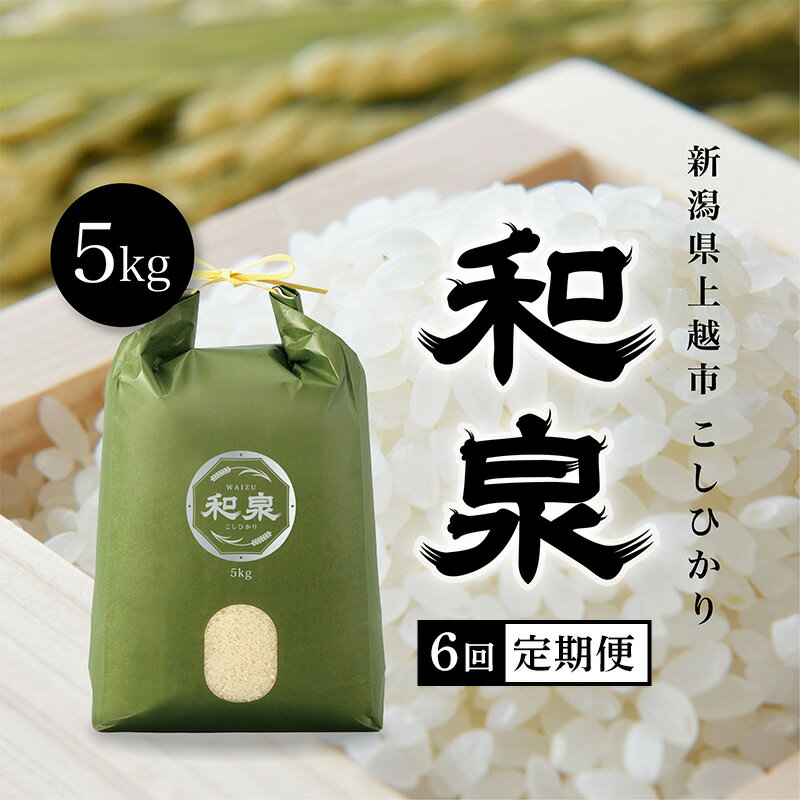 【ふるさと納税】新米（定期便5kg×6回配送） 令和7年 新潟県上越産 こしひかり『和泉』5kg 5キロ 上越市 精米 米 ギフト 喜ばれる　お届け：2025年10月中旬～2026年6月下旬まで