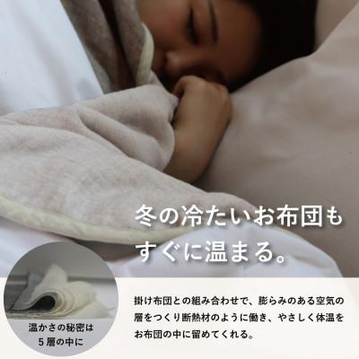 ふるさと納税 蒲郡市 冬のガーゼケット 三河木綿 シングルサイズ_スモーキー【G0302】 |  | 01