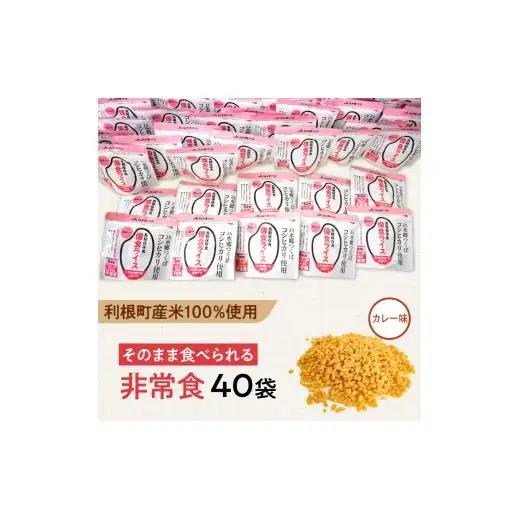 利根町産米100％使用　水不要！そのまま食べられる【非常食・備食ライス】カレー味（40袋）