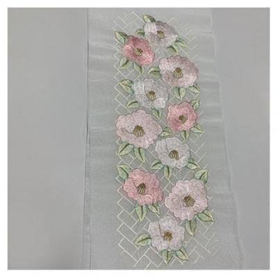 ふるさと納税 伊丹市 半衿　ピンクの椿柄　刺繍[54030195] |  | 02