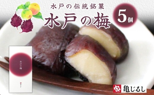 【TVで紹介されました】水戸の梅 5個入 1箱【銘菓 和菓子 白あん 求肥 赤しそ 梅 スイーツ 和スイーツ デザート お菓子 おやつ 老舗 和菓子店 お取り寄せ ギフト お土産 手土産 贈答用 亀印製菓 茨城県 水戸市】（MP-29)