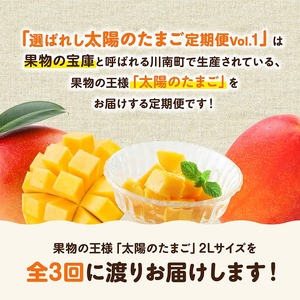 【3ヶ月定期便】【宮崎県産】選ばれし太陽のたまご定期便Vol.1 果物 マンゴー