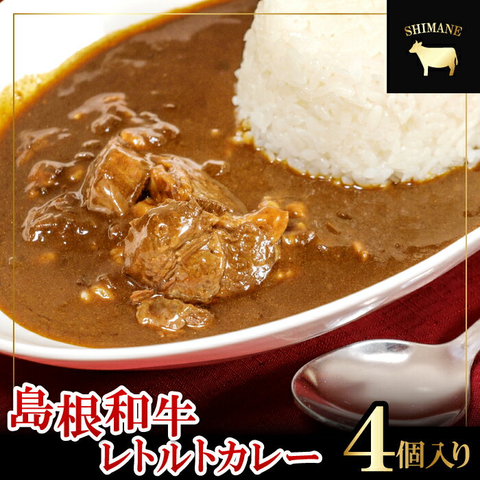 【ふるさと納税】 島根和牛 カレー 4個 1食 220g レトルト食品 レトルトカレー レトルト 手軽 簡単 中辛 肉 和牛 しまね和牛 詰め合わせ セット 保存食 備蓄用 災害備蓄 島根県 大田市