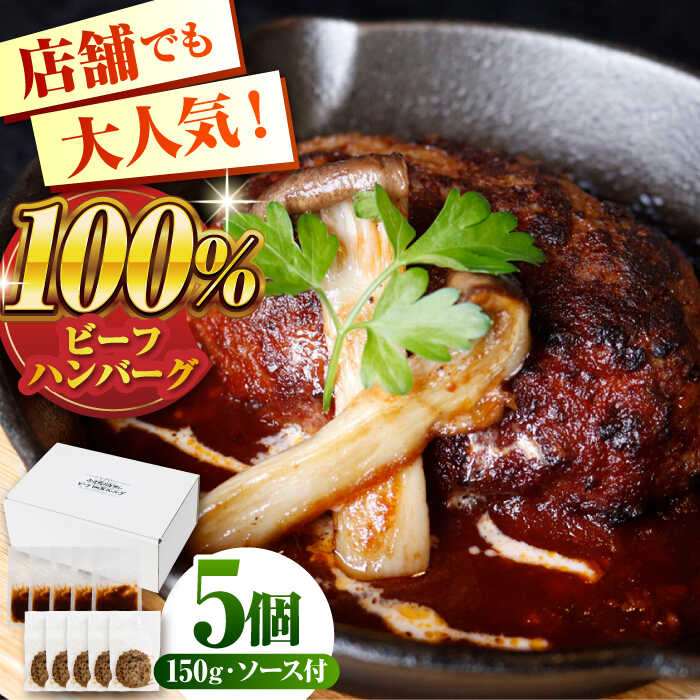 【ふるさと納税】赤身焼肉店Wiz ビーフ100%ハンバーグ 5個 ソース付 日田市 / 株式会社OTOGINO[AREF041]