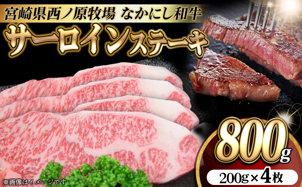 宮崎県西ノ原牧場・なかにし和牛サーロインステーキ 800g（国産 牛肉 肉 黒毛和牛 お肉 赤身 サーロインステーキ ステーキ)
