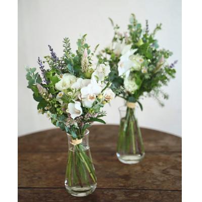 ふるさと納税 高知市 【毎月定期便】季節のおすすめ生花花束一対 供花 初回花瓶付【CG032】全3回