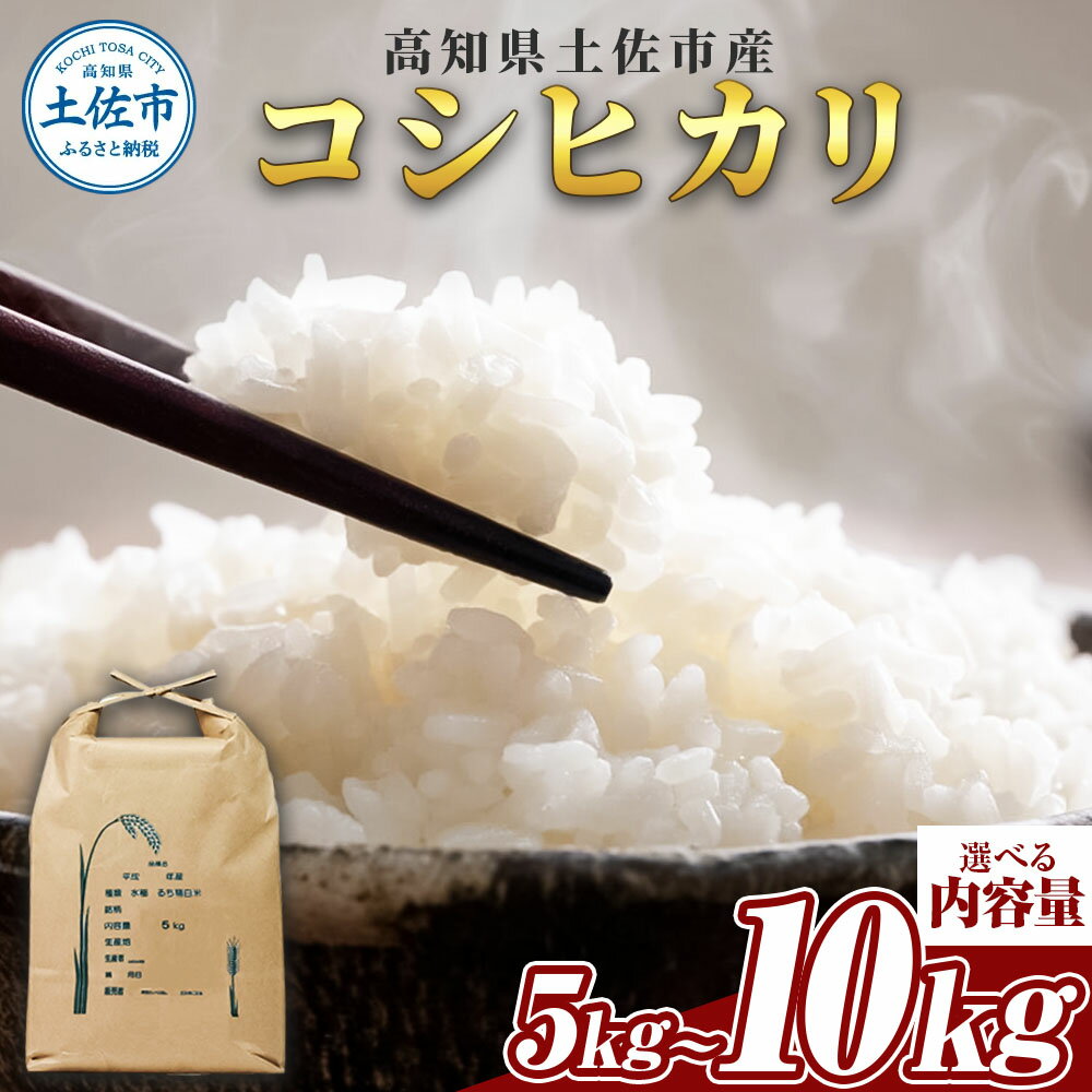 【ふるさと納税】コシヒカリ 選べる内容量 5kg 10kg 5キロ 10キロ 精米 白米 お米 ご飯 ごはん 米 kome こめ こしひかり 高知県産 国産 お取り寄せ 常温 高知県 高知 土佐市 ふるさとのうぜい 故郷納税 返礼品