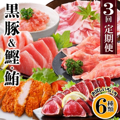 
                  定期便3回配送　黒豚&かつお・まぐろ　QQ-0001_ 定期便 黒豚 肉 かつお 鰹 マグロ 赤身 ネギトロ テキカツ しゃぶしゃぶ用 鹿児島県 枕崎市 人気 おすすめ 送料無料 【1512238】
                