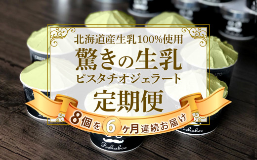 
＜ 6ヶ月 定期便 ＞ 北海道産 生乳 ジェラート アイス ピスタチオ 毎月 8個 ジェラート セット 詰め合わせ
