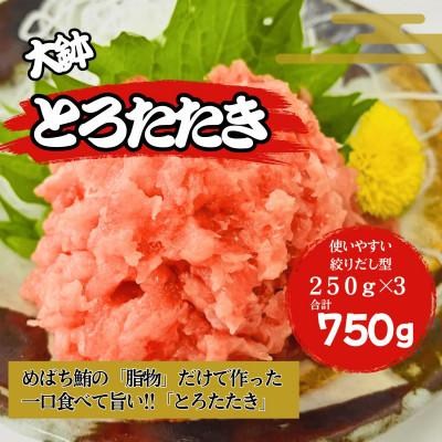 ふるさと納税 静岡市 (静岡市)ねぎとろ(大鉢とろたたき)750g入り(絞り出しタイプ250g×3パック)