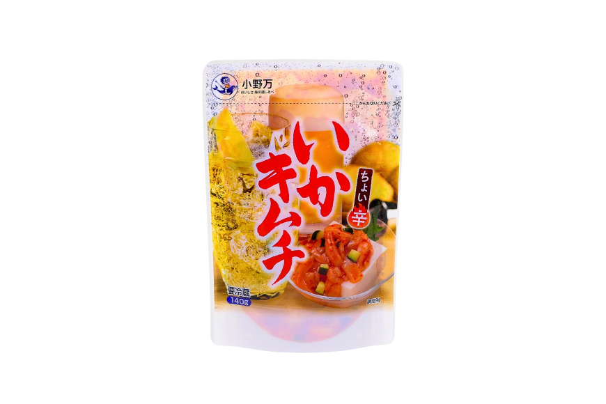 いかキムチ 140g 3個セット [小野万 宮城県 気仙沼市 20565712] 魚 魚介類 いか イカ 塩辛 イカ塩辛 イカキムチ キムチ 酒の肴 おつまみ ご飯のお供 冷蔵