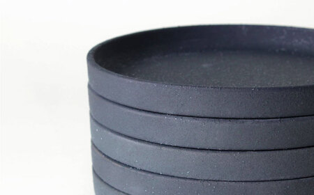 【瀬戸焼】切立丸プレート(19cm) いぶし黒 2枚セット【ヤマハツクリタ株式会社】 / 食器 和食器 丸皿 / 瀬戸市[BBDV026]