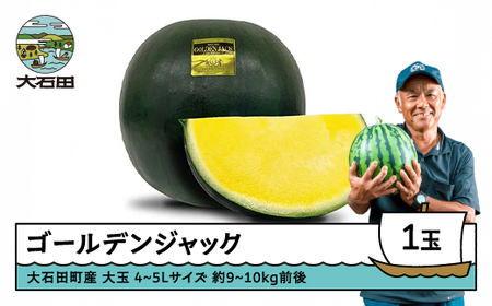 すいか 大玉 ゴールデンジャック 4~5Lサイズ×1玉 2026年産 令和8年産 山形県産 大石田町産 東北 果物 くだもの フルーツ 人気 オススメ 便利 グルメ 取り寄せ ご当地 特産 産地 直送 支援 贈答 ギフト GIFT gt-sugjx4