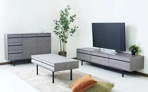 【開梱・設置】ロゼッタ 80cm サイドボード（グレーC-106）　AX035