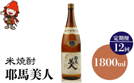 【定期便12回】米焼酎 耶馬美人 25度 1,800ml×1本 | 大分県中津市の地酒 地酒 米 焼酎 酒 アルコール 大分県産 九州産 定期 定期便 大分県 中津市
