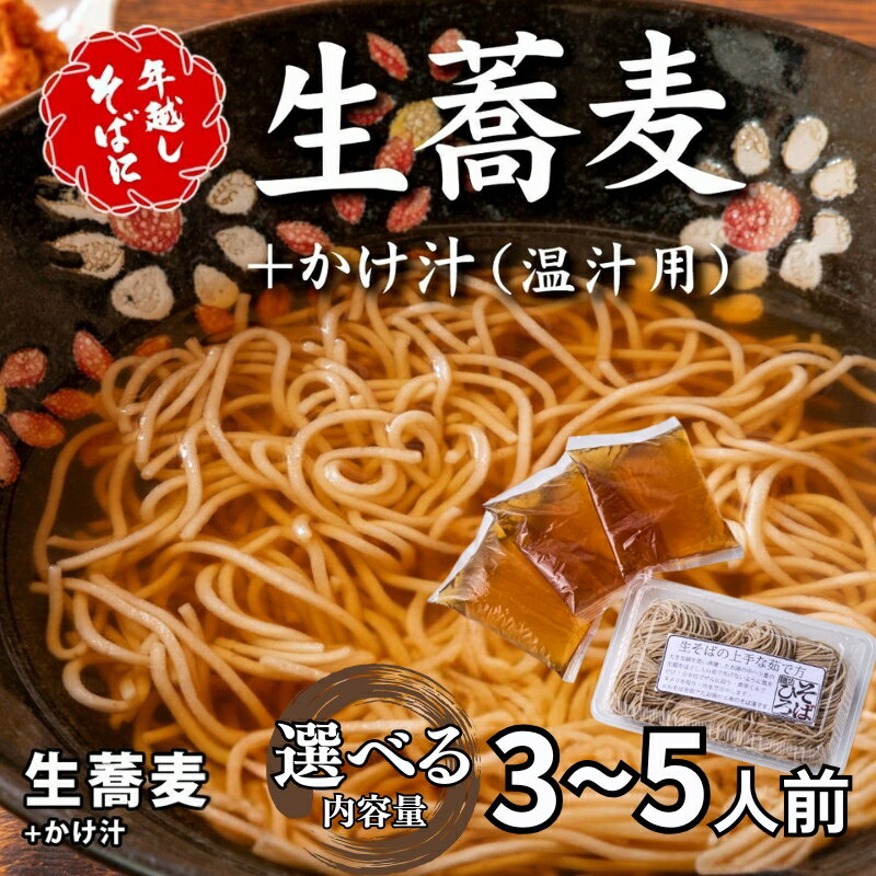 【ふるさと納税】＜12/31着（時間指定不可）＞年越しそばに！生蕎麦＋かけ汁（温汁用出汁）内容量をお選びいただけます（3~5人前）年越しそば 年越そば 年越し蕎麦 年越蕎麦 そばセット 蕎麦 ふるさと納税年越しそば 家族年越しそば 老舗 送料無料