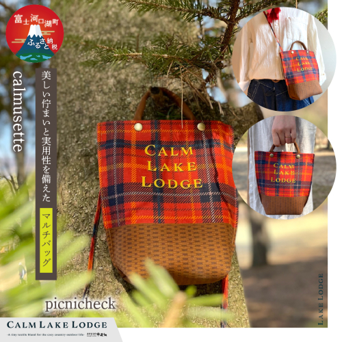 calmusette(小型マルチバッグ) picnicheck FET002-b