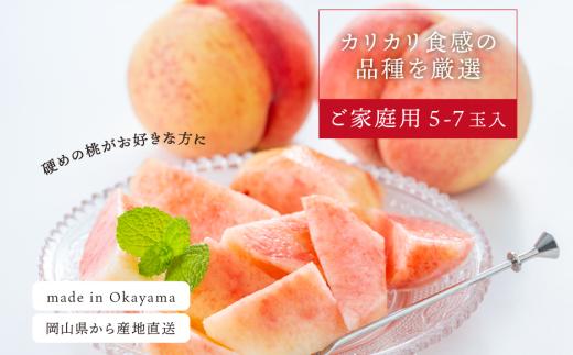 【2026年先行予約】硬め桃 ご家庭用 5-7玉入  (岡山県産) 【KF-A013-01】
