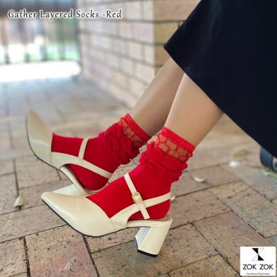 ふるさと納税 広陵町 上質感を足にまとうラグジュアリーソックス ZOKZOK 3足セット (レッド系) |  | 01