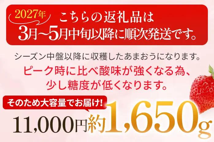 いちご あまおう 約275g×6P R9年3月～5月中旬順次発送 いちご