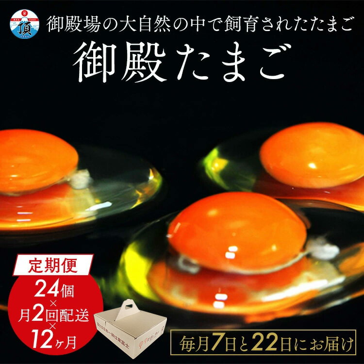 【ふるさと納税】【定期便12ヵ月】《毎月7日と22日にお届け》御殿たまご 赤たまご 24個入×月2回（破損保障含む）もみがら入 ◇ ｜ 卵 タマゴ 玉子 たまごかけご飯 生卵 鶏卵 卵焼き 国産 東富士養鶏場 ※北海道・沖縄・離島地域への配送不可