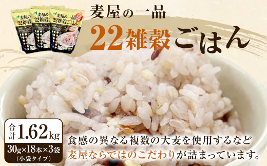 
麦屋の一品 22雑穀ごはん (30g×18本(小袋タイプ))×3袋 計1.62kg 国内産
