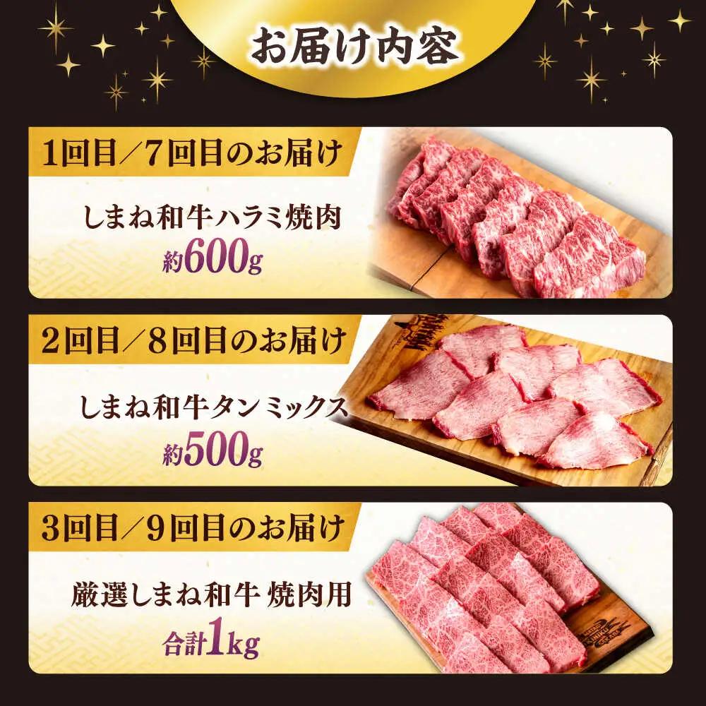 【全12回定期便】叉鬼の焼肉酒場 豪華特別セット！（ハラミ・牛タン・厳選焼肉・スライス・しゃぶしゃぶ/すき焼き・ヒレステーキ）計8.2kg　島根県松江市/株式会社O.R.C[ALEF014]