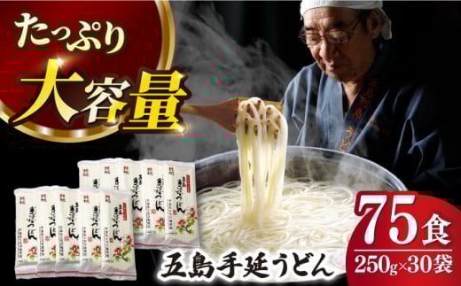 【人気商品の大容量◎】 五島手延うどん 250g×30袋 大容量 業務用 常備用 五島うどん 麺【ますだ製麺】 [RAM028]