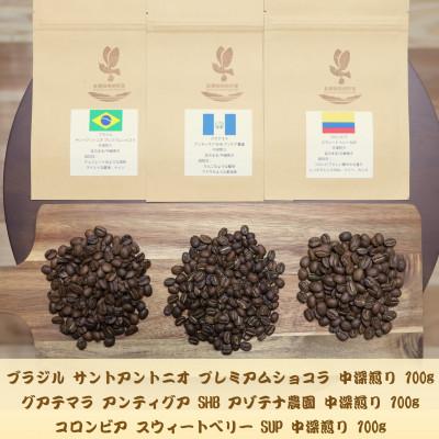 ふるさと納税 長瀞町 自家焙煎スペシャルティコーヒー(豆)【中深煎り】3種飲み比べセット　100g×3袋 |  | 01