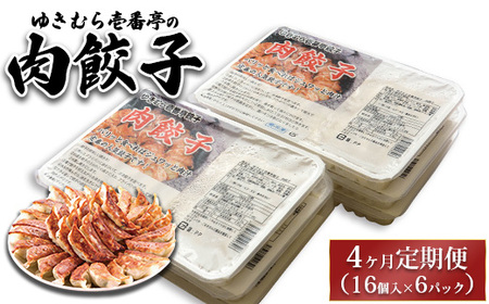 【4ヶ月定期便】ゆきむら壱番亭の肉餃子6パック(96個入り) ※離島への配送不可